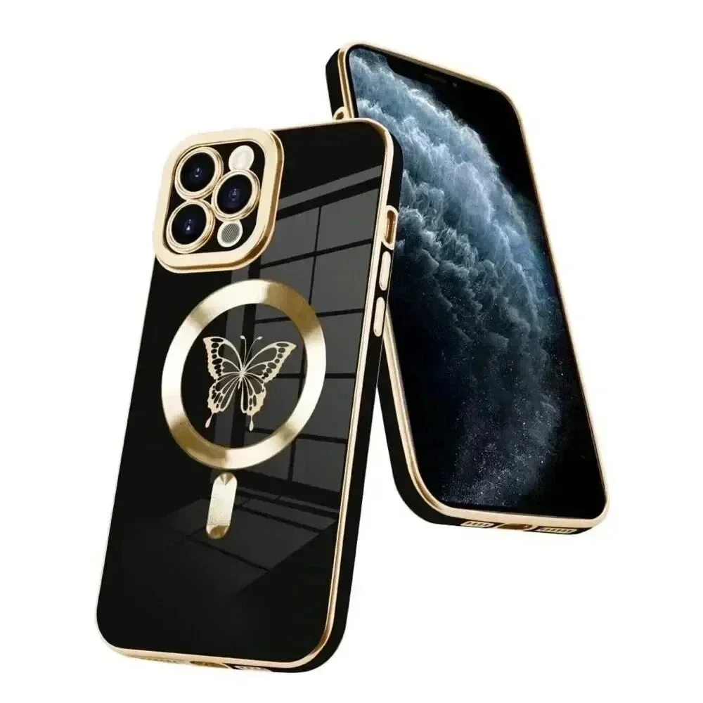 Butterfly Magsafe‎ Case for iPhone 11 Pro Max with Screen Protector Black